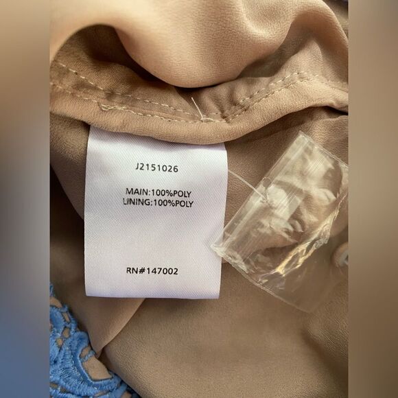 The Jetset Diaries Mini Dress Womens Sz Small Blue Halter Neck Lace Embroidered - Picture 7 of 14